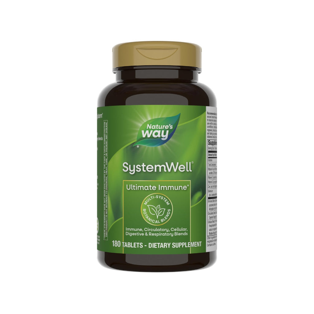 Nature's Way Systemwell Ultimate Immune* with Vitamins C, A, D, Zinc, & Selenium, Multi-System Botanical Blends Including Immune, Respiratory, Digestive & Circulatory, 180 Tablets (Packaging May Vary) - TrustMedUSA