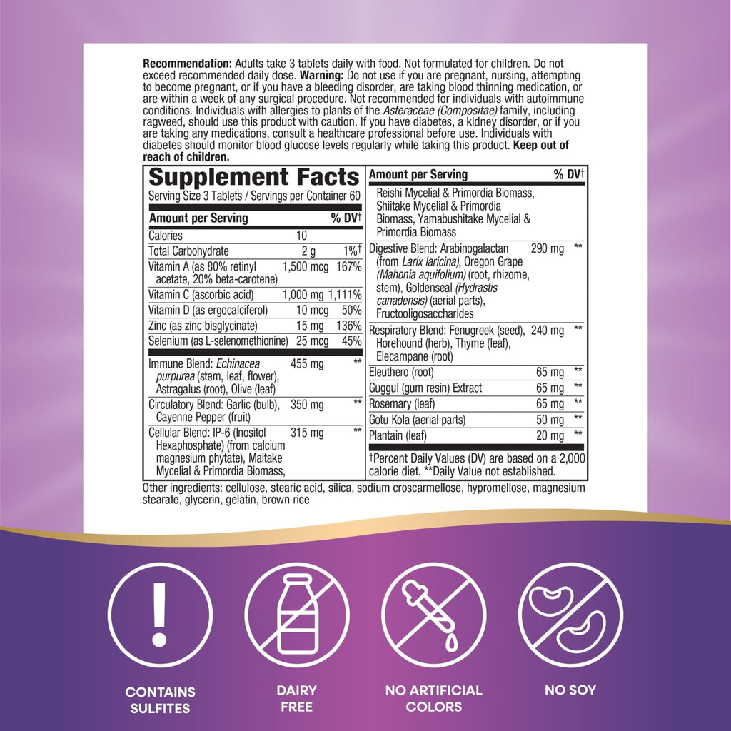 Nature's Way Systemwell Ultimate Immune* with Vitamins C, A, D, Zinc, & Selenium, Multi-System Botanical Blends Including Immune, Respiratory, Digestive & Circulatory, 180 Tablets (Packaging May Vary) - TrustMedUSA