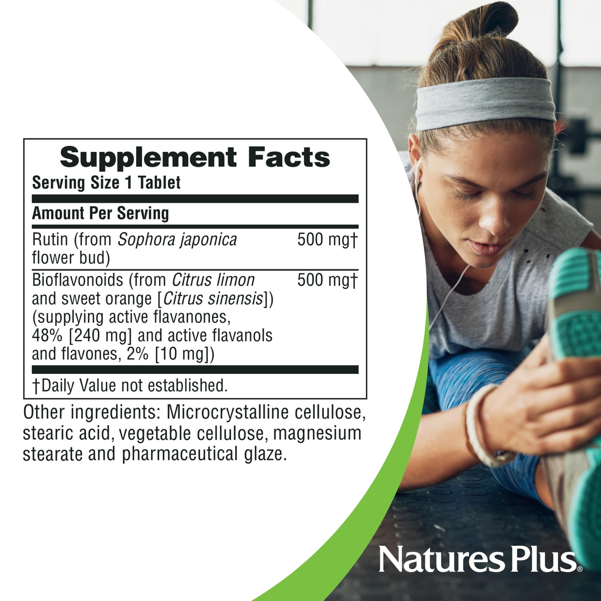 NaturesPlus Biorutin 1000 mg - 90 Tablets - Bioflavonoid & Rutin Complex - Supports Vascular Function & Circulation - Vegetarian, Gluten Free - 90 Servings - TrustMedUSA