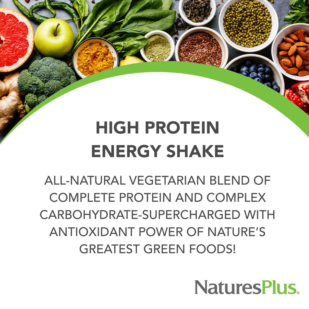 NaturesPlus FRUITEIN Revitalizing Green Foods Shake - 1.3 lbs - Plant-Based Protein (13g/Serving) - Supports Energy & Immune System - Vegetarian, Gluten Free & Non-GMO - 16 Servings - TrustMedUSA