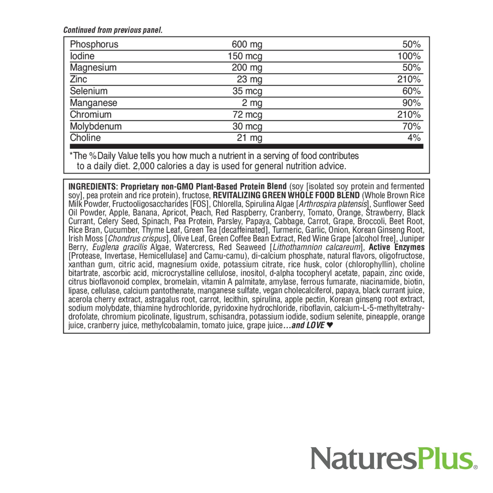 NaturesPlus FRUITEIN Revitalizing Green Foods Shake - 1.3 lbs - Plant-Based Protein (13g/Serving) - Supports Energy & Immune System - Vegetarian, Gluten Free & Non-GMO - 16 Servings - TrustMedUSA
