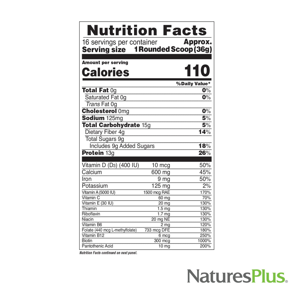 NaturesPlus FRUITEIN Revitalizing Green Foods Shake - 1.3 lbs - Plant-Based Protein (13g/Serving) - Supports Energy & Immune System - Vegetarian, Gluten Free & Non-GMO - 16 Servings - TrustMedUSA