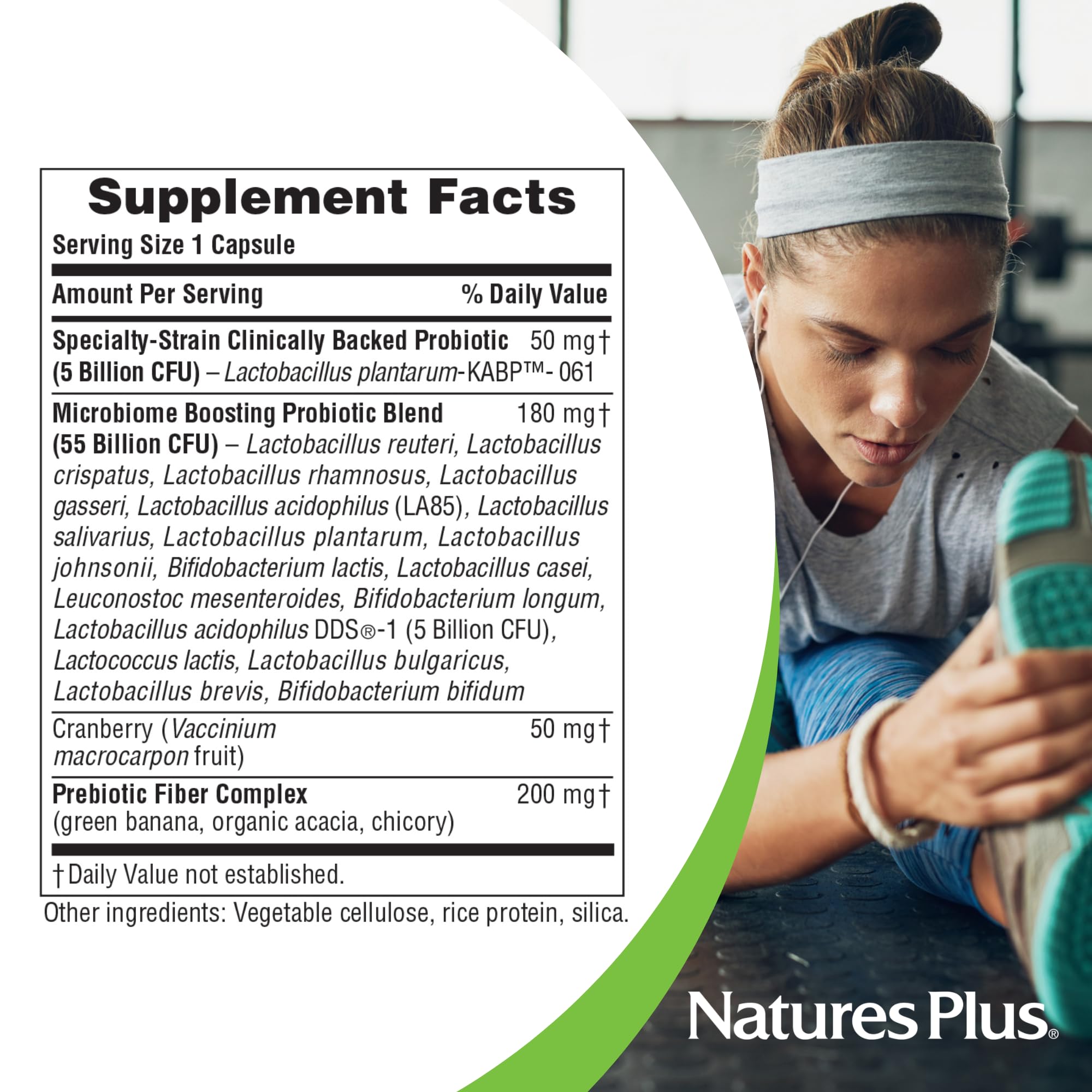 NaturesPlus GI Natural Probiotic Women - 30 Capsules - Digestive & Immune Support, Urinary Tract Health - Includes Cranberry - Gluten Free - 30 Servings - TrustMedUSA