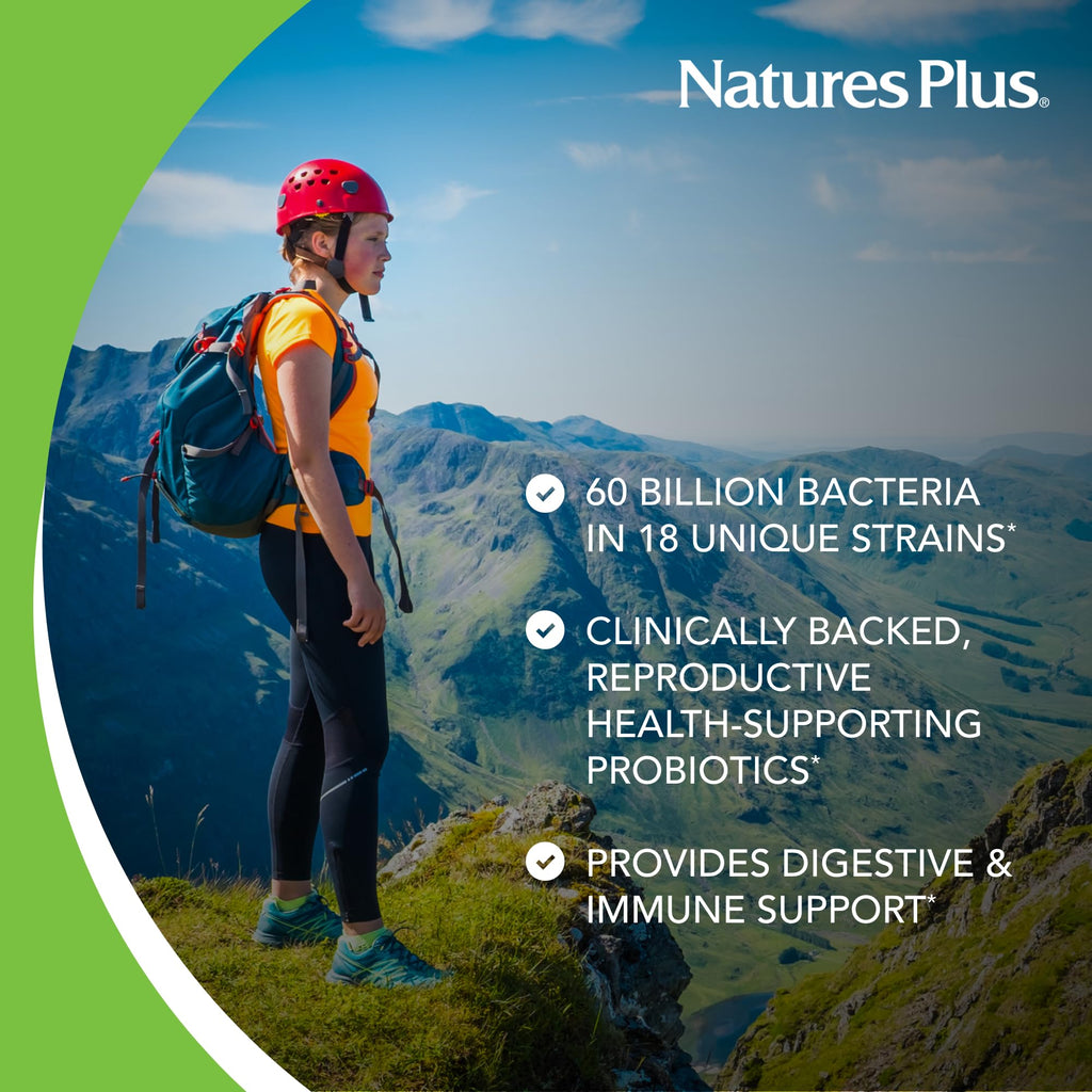 NaturesPlus GI Natural Probiotic Women - 30 Capsules - Digestive & Immune Support, Urinary Tract Health - Includes Cranberry - Gluten Free - 30 Servings - TrustMedUSA