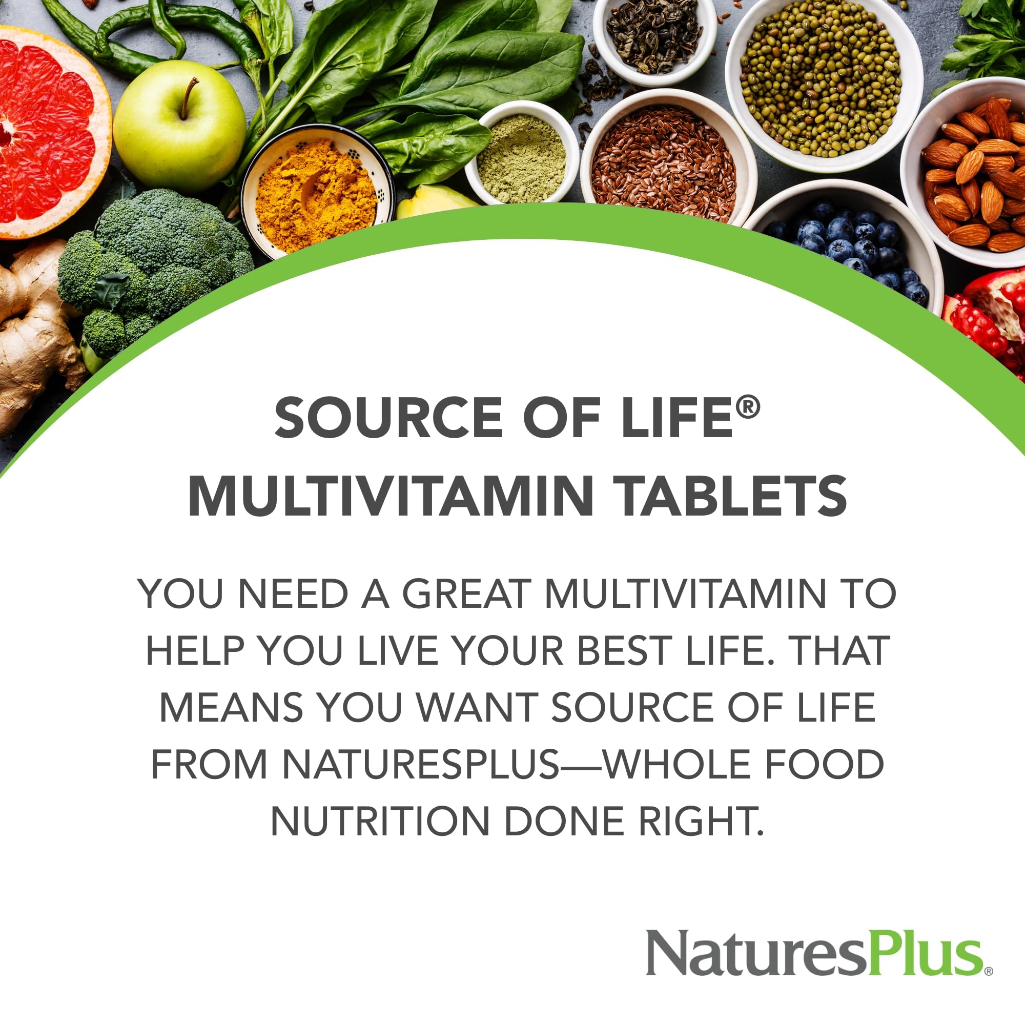 NaturesPlus Source of Life - 90 Tablets - Multivitamin & Mineral Supplement with Concentrated Whole Foods - Gluten Free, Vegetarian - 30 Servings - TrustMedUSA