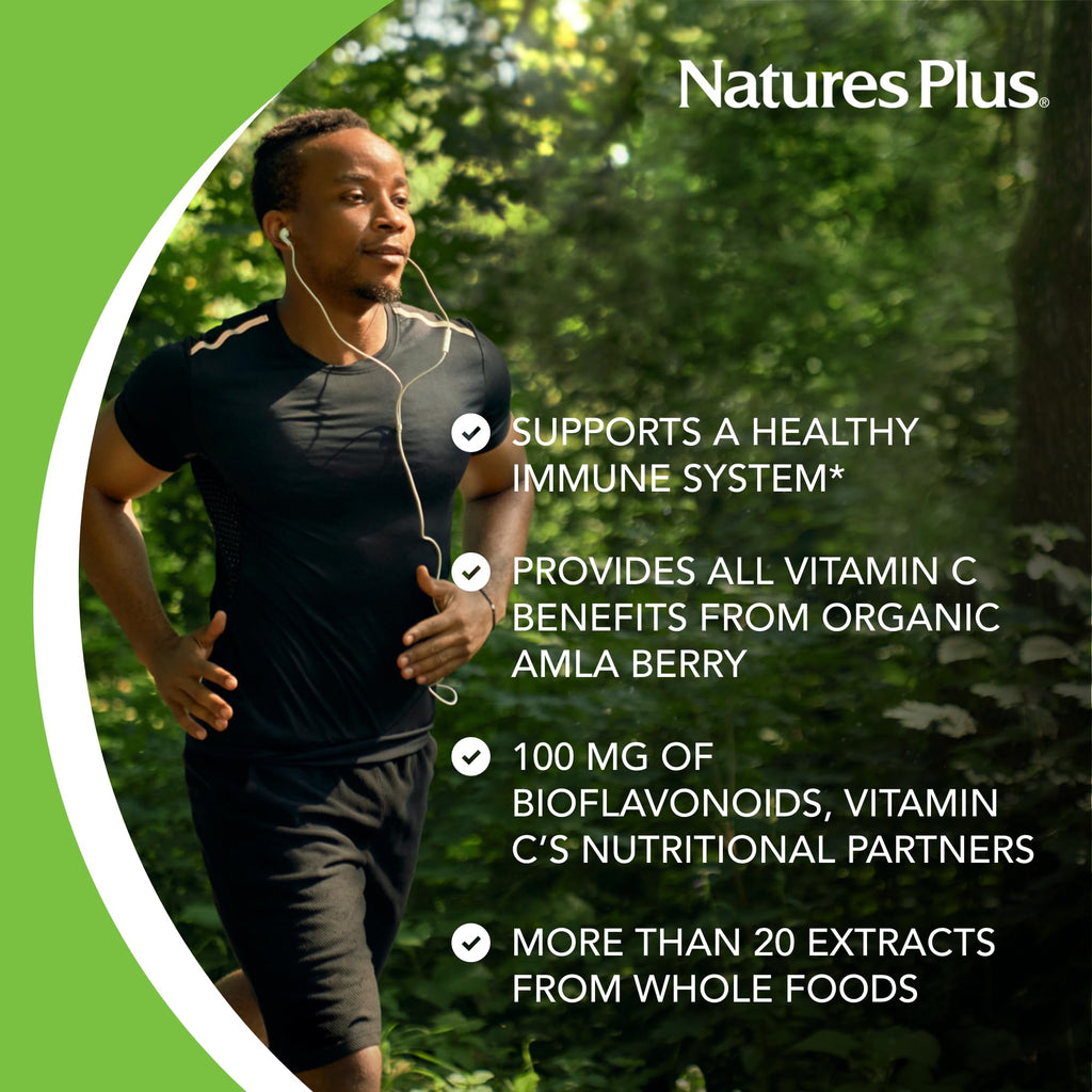 NaturesPlus Source of Life Garden Vitamin C - 60 Capsules - Immune System Support - USDA Certified Organic, Non-GMO, Vegan, Gluten Free - 30 Servings - TrustMedUSA