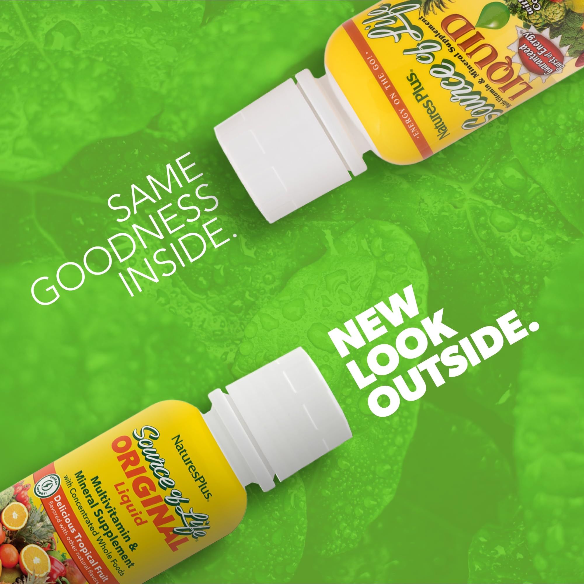 NaturesPlus Source of Life Liquid, Tropical Fruit - 8 fl oz - Multivitamin & Mineral Supplement - Gluten Free, Vegetarian - 8 Servings - TrustMedUSA