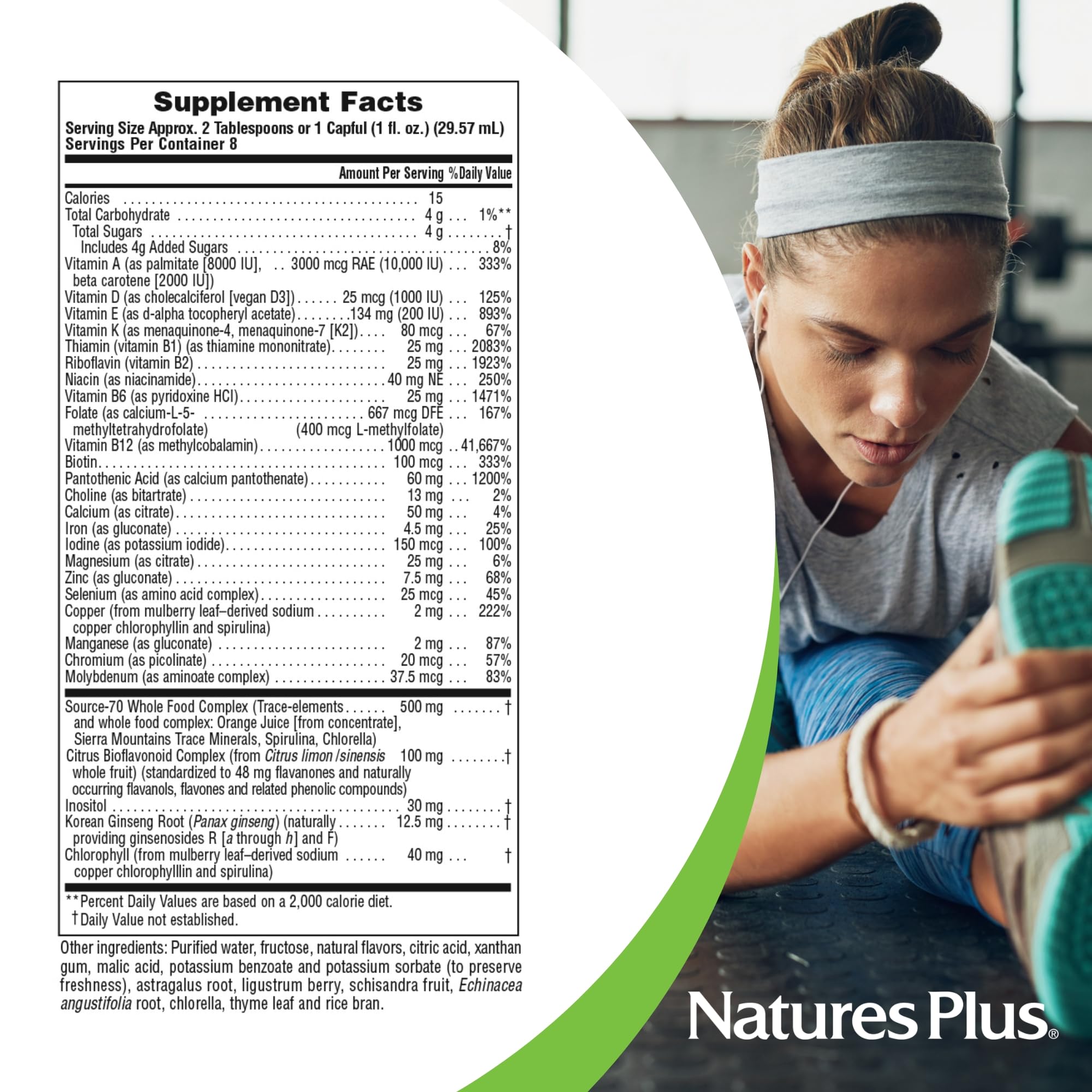 NaturesPlus Source of Life Liquid, Tropical Fruit - 8 fl oz - Multivitamin & Mineral Supplement - Gluten Free, Vegetarian - 8 Servings - TrustMedUSA