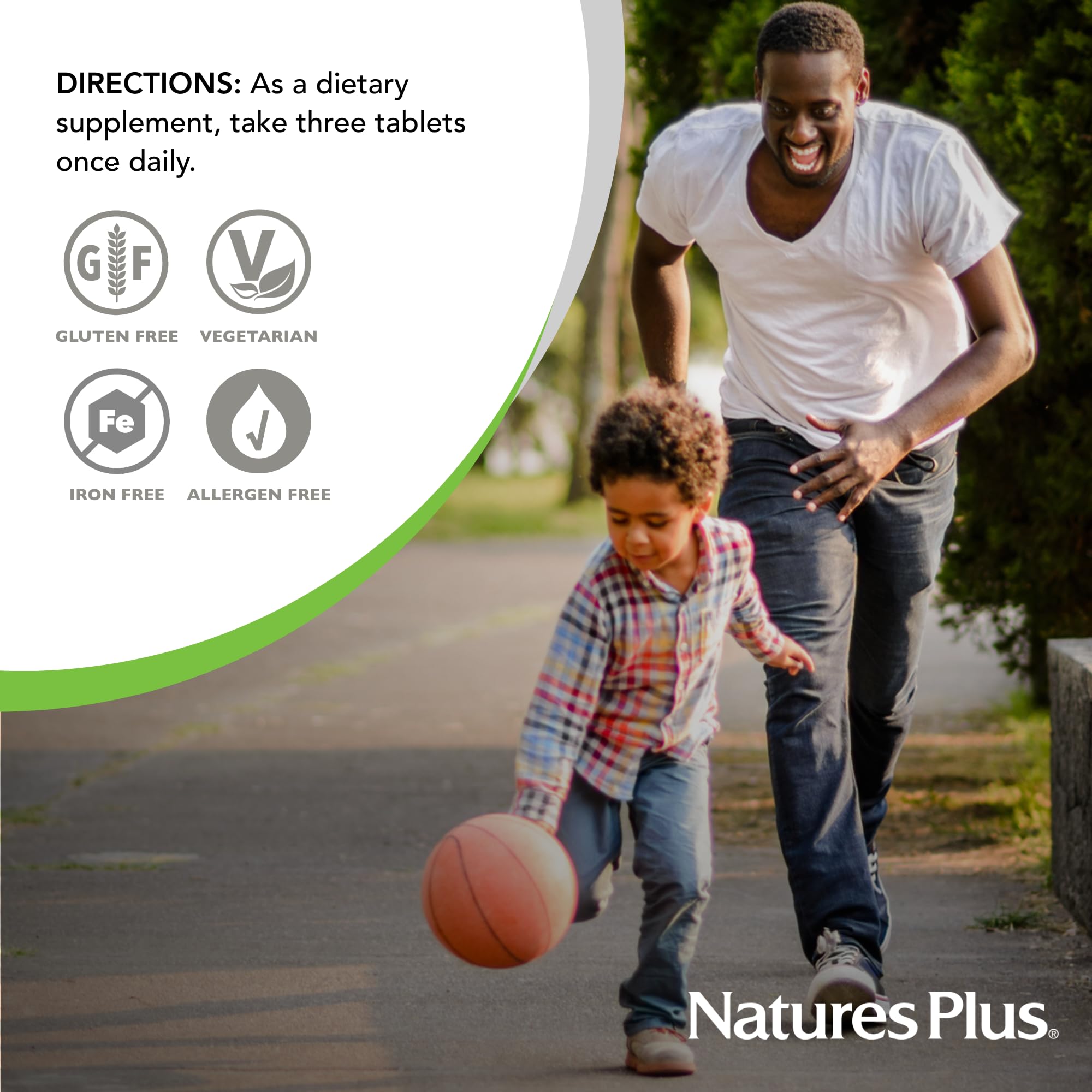 NaturesPlus Source of Life No Iron - 90 Tablets - Multivitamin & Mineral Supplement with Vitamin D3 - Supports Natural Energy & Well-Being - Gluten Free, Vegetarian - 30 Servings - TrustMedUSA