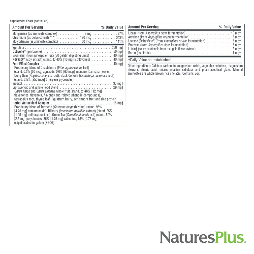 NaturesPlus Source of Life Women - 60 Tablets - Multivitamin & Mineral Supplement - with Iron, Calcium, Folate & Lutein - Gluten Free, Vegetarian - 30 Servings - TrustMedUSA