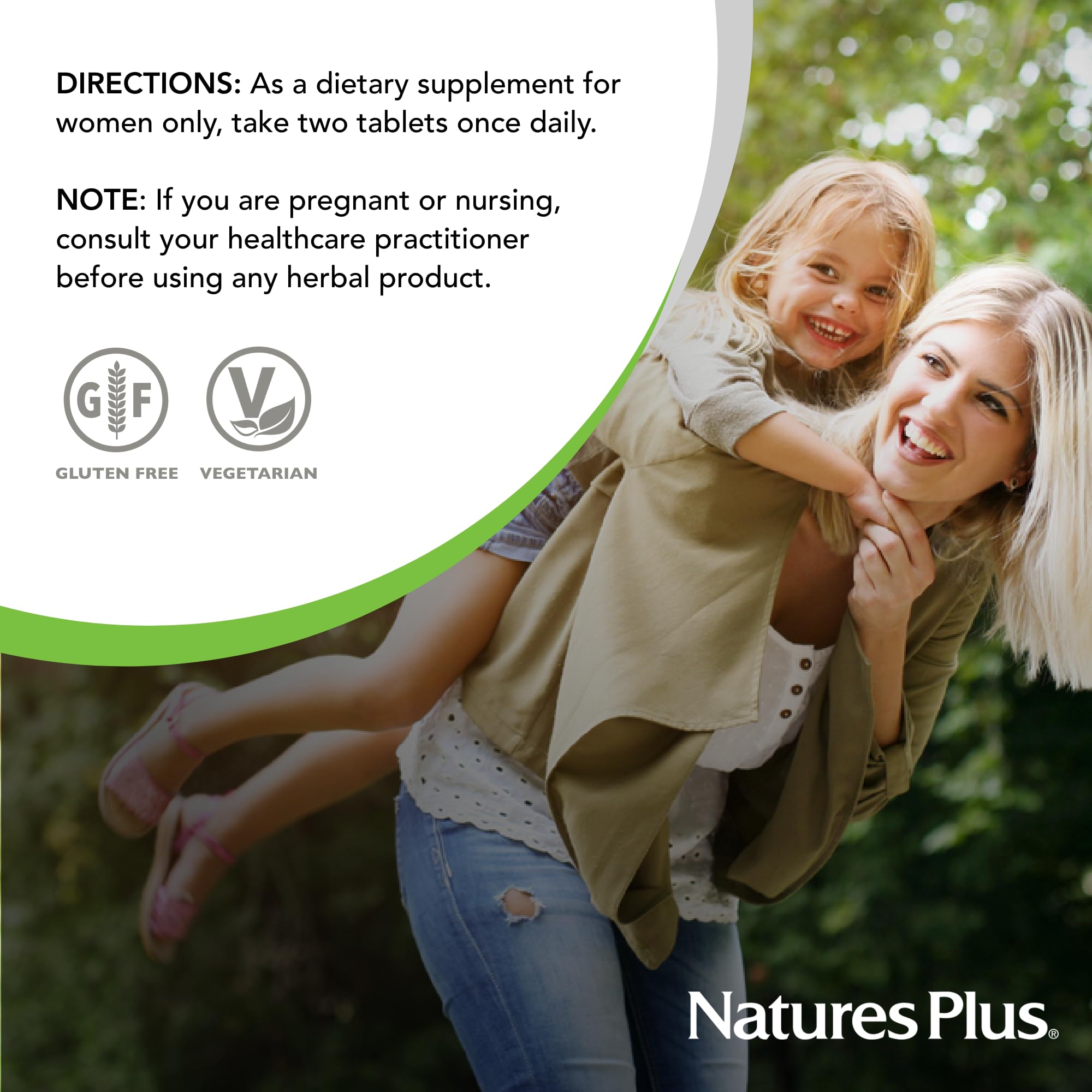 NaturesPlus Source of Life Women - 60 Tablets - Multivitamin & Mineral Supplement - with Iron, Calcium, Folate & Lutein - Gluten Free, Vegetarian - 30 Servings - TrustMedUSA