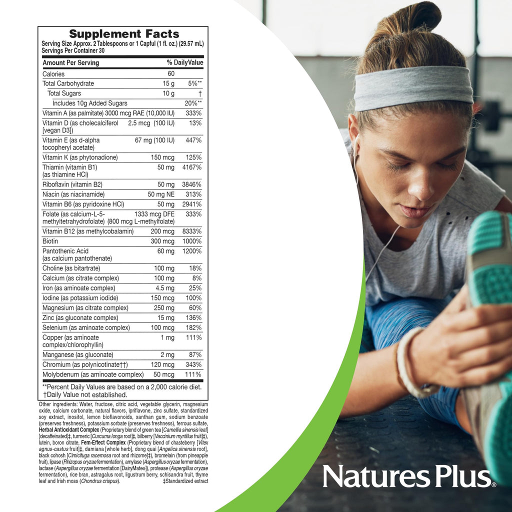 NaturesPlus Source of Life Women Liquid Multivitamin - 30 fl oz - Natural Berry Flavor - Whole Foods & Minerals - Healthy Immune System & Energy - Vegetarian, Gluten-Free - 30 Servings - TrustMedUSA