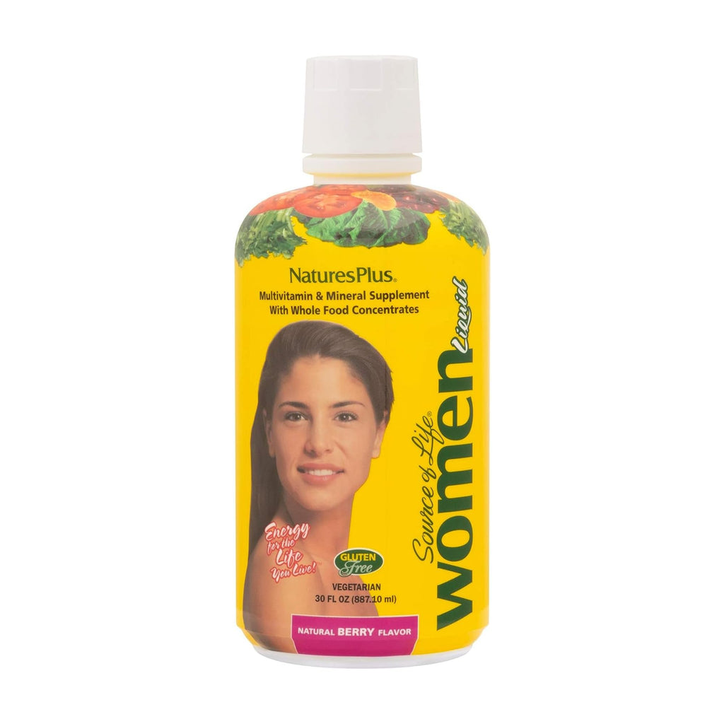 NaturesPlus Source of Life Women Liquid Multivitamin - 30 fl oz - Natural Berry Flavor - Whole Foods & Minerals - Healthy Immune System & Energy - Vegetarian, Gluten-Free - 30 Servings - TrustMedUSA