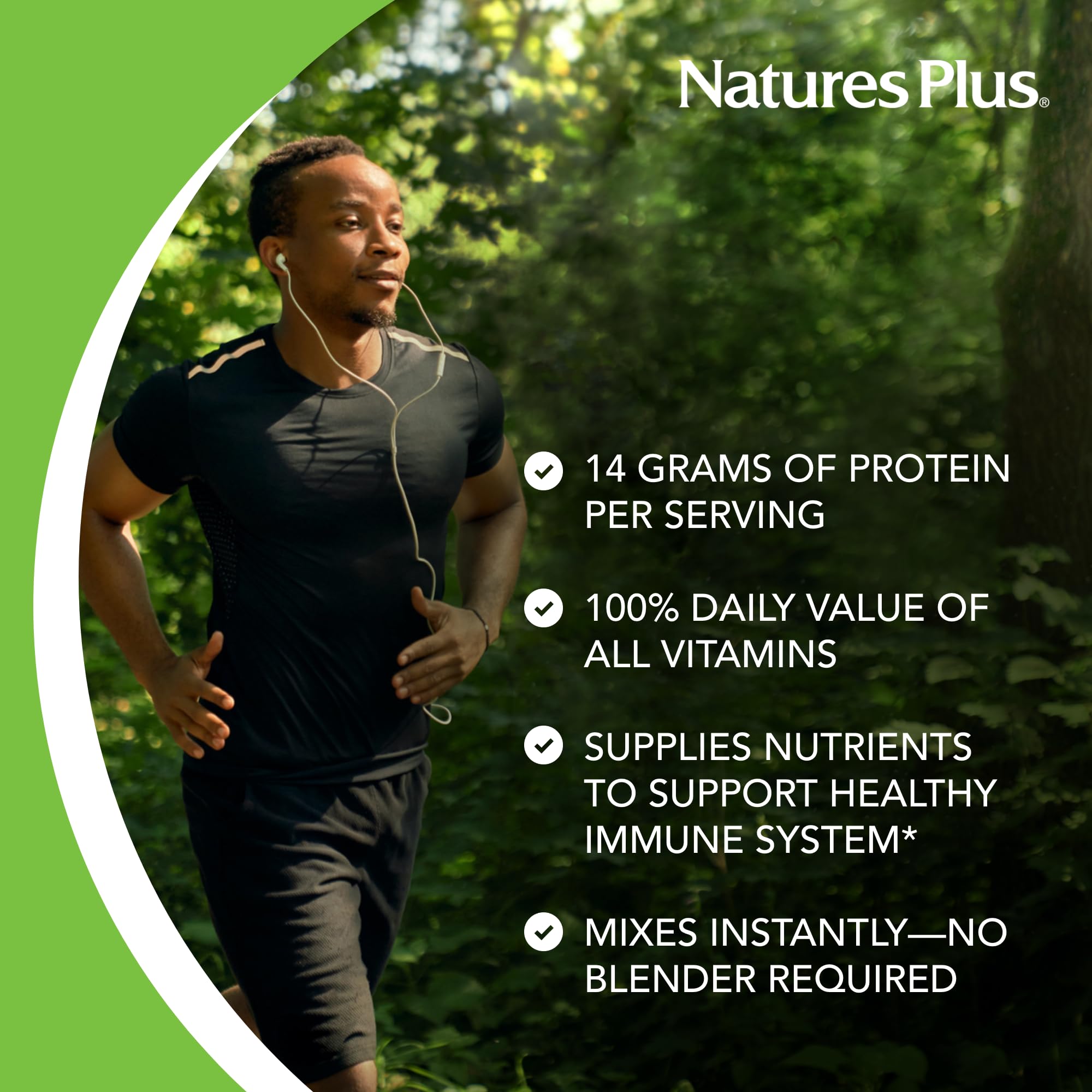 NaturesPlus SPIRU-TEIN, Chocolate - 1.05 lb - Plant-Based Protein Shake - Non-GMO, Vegetarian, Gluten Free - 17 Total Servings - TrustMedUSA