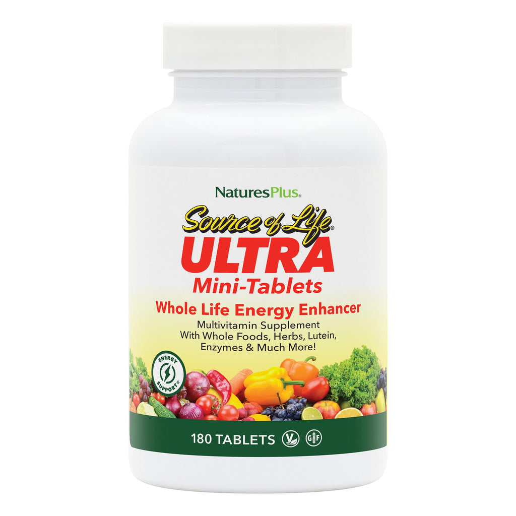 NaturesPlus Ultra Source of Life Multivitamin - 180 Mini-Tablets - with Whole Foods, Herbs, Lutein & Enzymes - Vegetarian, Gluten Free - 30 Servings - TrustMedUSA