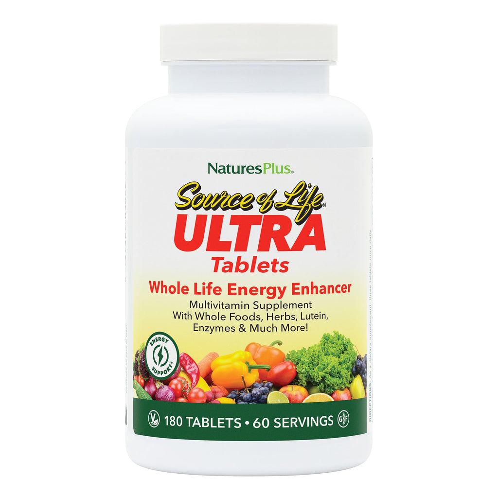 NaturesPlus Ultra Source of Life with Lutein - 180 Tablets - Multivitamin Supplement with Whole Foods - Supports Natural Energy & Overall Well-Being - Gluten Free, Vegetarian - 60 Servings - TrustMedUSA