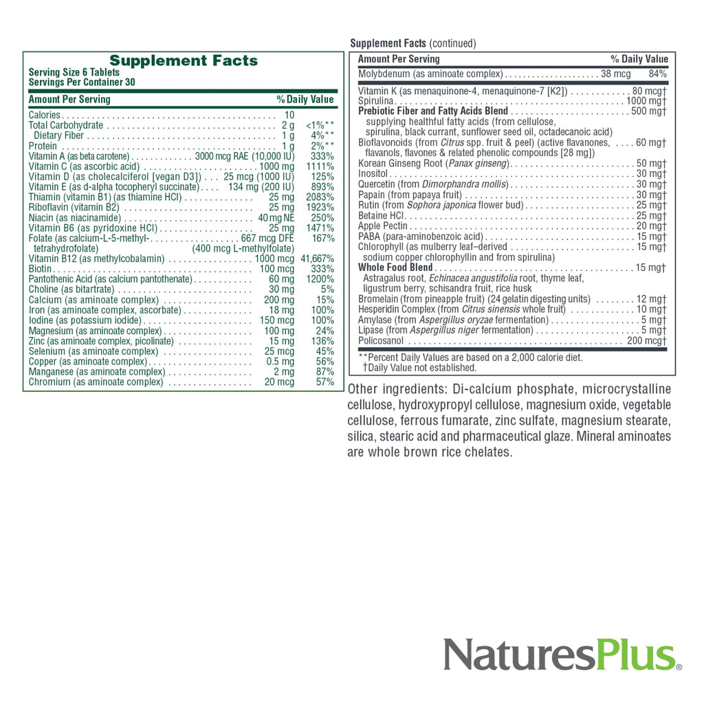 NaturesPlus Ultra Source of Life with Lutein - 180 Tablets - Multivitamin Supplement with Whole Foods - Supports Natural Energy & Overall Well-Being - Gluten Free, Vegetarian - 60 Servings - TrustMedUSA