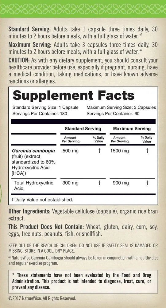 Naturewise Garcinia Cambogia (2 Month Supply) Pure Garcinia Cambogia - TrustMedUSA