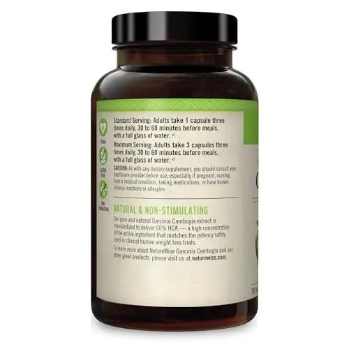 Naturewise Garcinia Cambogia with Pure Garcinia Cambogia Extract, 60% HCA Concentrati - TrustMedUSA