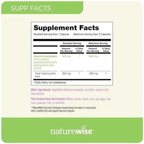 Naturewise Garcinia Cambogia with Pure Garcinia Cambogia Extract, 60% HCA Concentrati - TrustMedUSA