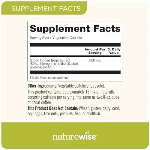 NatureWise Green Coffee Bean Extract - Pure Green Coffee Bean Capsules 800mg - TrustMedUSA