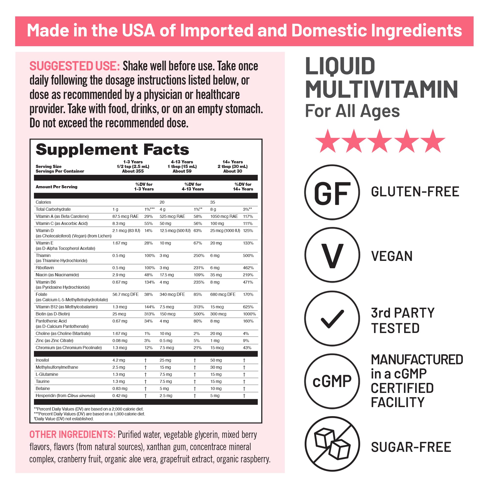 NatureWise Liquid Multivitamin for Women, Men of All Ages - Sugar Free, Vegan - Vitamins for Energy Levels, Beauty, Immune Health with Methylated B12 & Folate - Non-GMO - 30 fl oz(887 mL) - TrustMedUSA