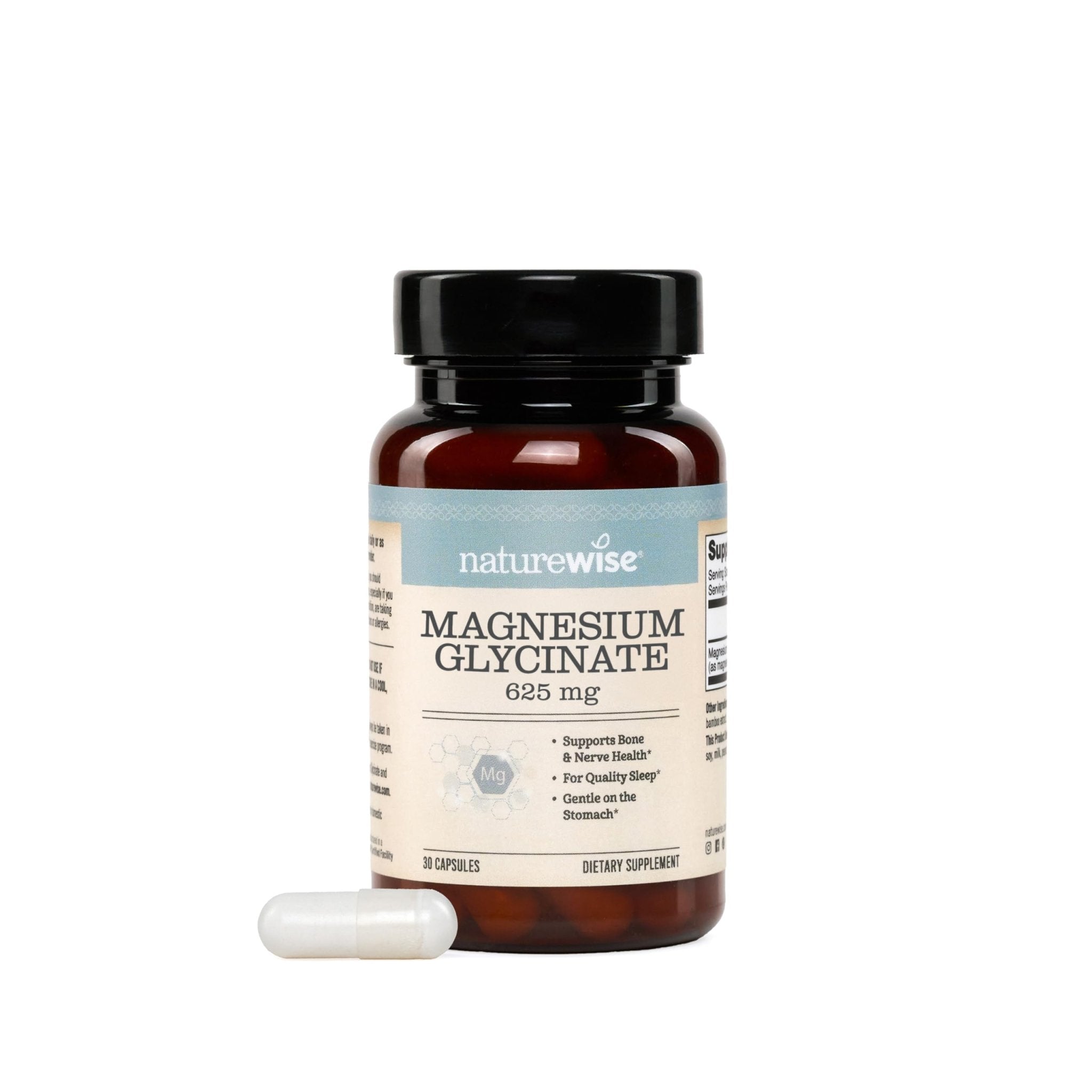 NatureWise Magnesium Glycinate 625 mg - High Absorption Chelated Magnesium Glycinate for Sleep, Relaxation, Muscle & Bones* - TrustMedUSA