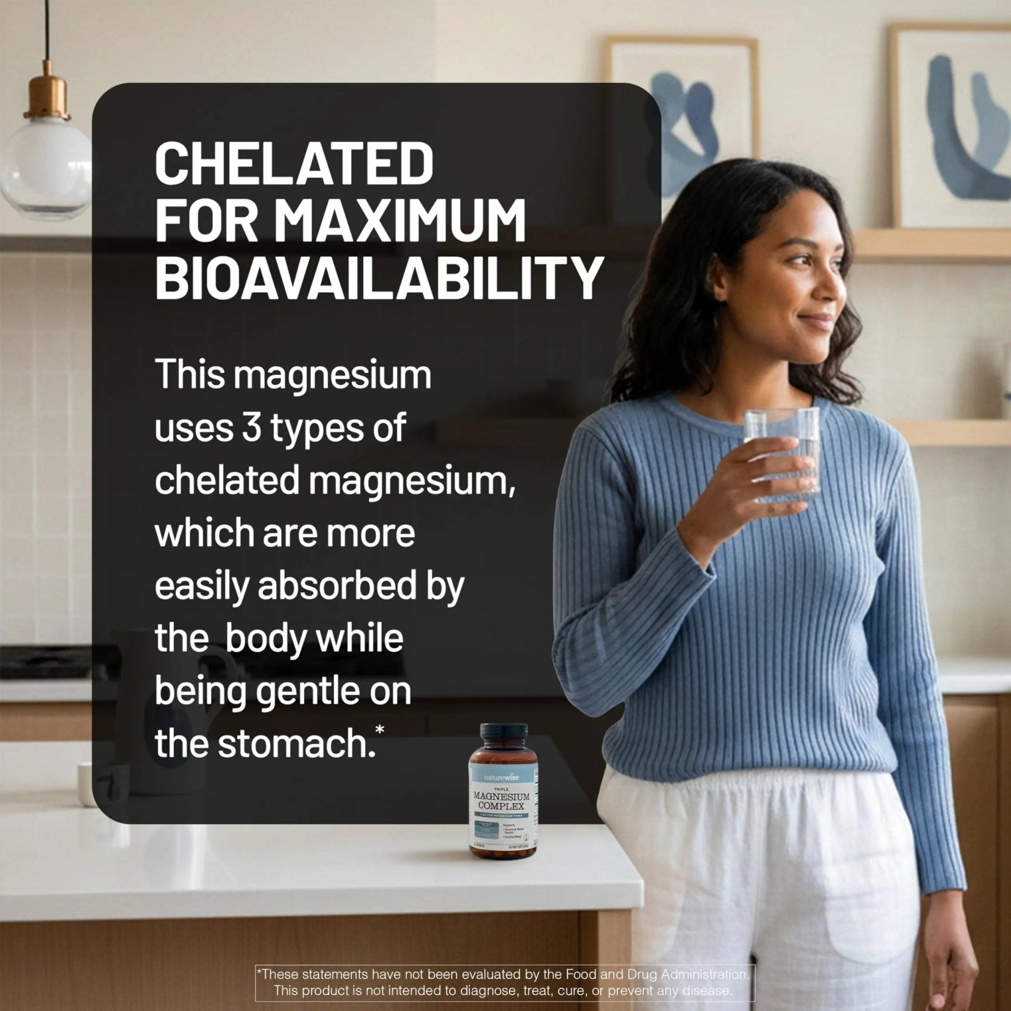 NatureWise Triple Magnesium Complex - High Absorption Magnesium Glycinate + Malate + Citrate for Muscle Nerve & Sleep Support - Vegan 90 Capsules - TrustMedUSA