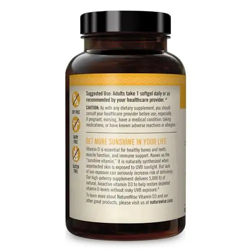 NatureWise Vitamin D3 5000iu (125 mcg) Healthy Muscle Function, and Immune Support - TrustMedUSA