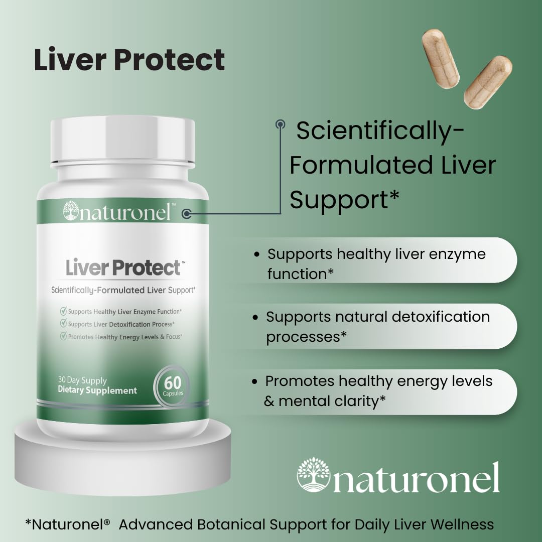 Naturonel Liver Protect – Liver Cleanse Detox & Repair | Liver Detox with Milk Thistle, Beetroot, Artichoke, Dandelion, Chicory, Yarrow, Jujube & Herbal Detox Blend | Made in USA, GMP Certified (1) - TrustMedUSA