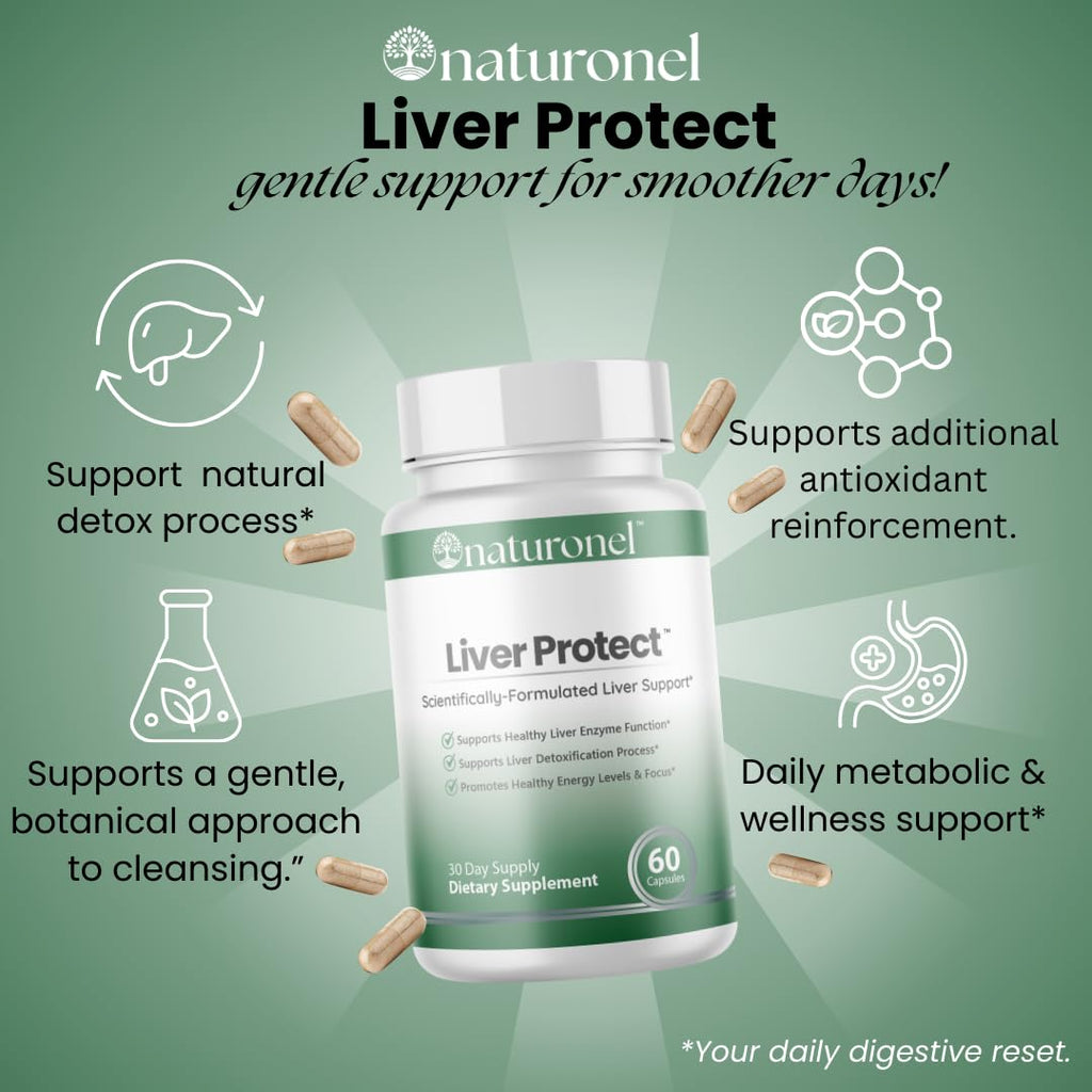 Naturonel Liver Protect – Liver Cleanse Detox & Repair | Liver Detox with Milk Thistle, Beetroot, Artichoke, Dandelion, Chicory, Yarrow, Jujube & Herbal Detox Blend | Made in USA, GMP Certified (1) - TrustMedUSA