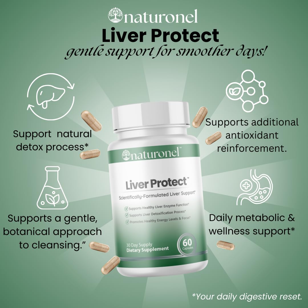 Naturonel Liver Protect – Liver Cleanse Detox & Repair | Liver Detox with Milk Thistle, Beetroot, Artichoke, Dandelion, Chicory, Yarrow, Jujube & Herbal Detox Blend | Made in USA, GMP Certified (1) - TrustMedUSA