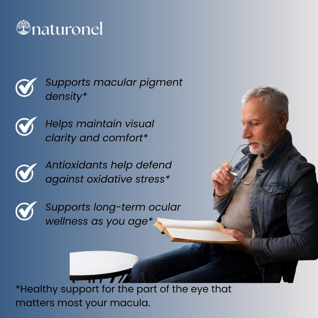 Naturonel Macular Support Formula – Vision & Eye Health with Lutein, Zeaxanthin, Bilberry, Eyebright & Antioxidants | Non-GMO, Made in USA, GMP Certified – 60 Capsules, 30 Day Supply (1) - TrustMedUSA