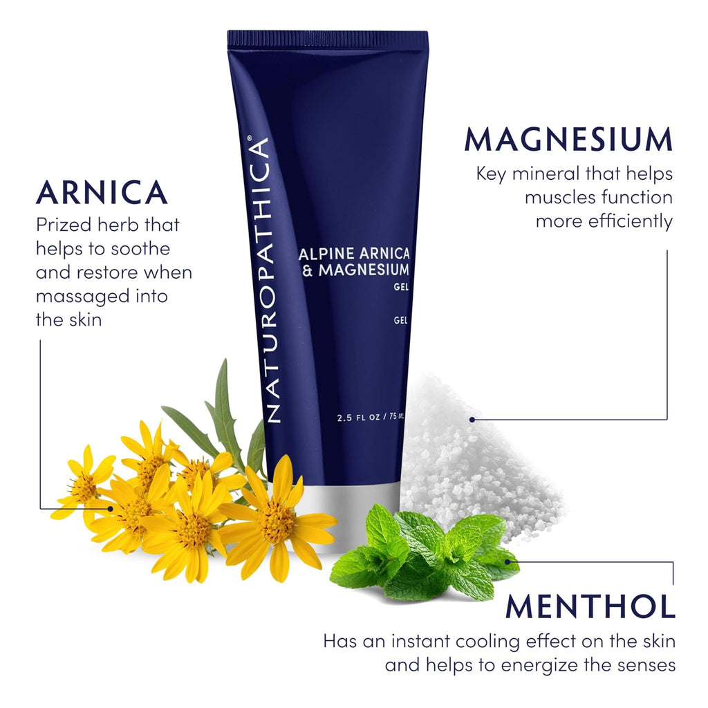 Naturopathica Alpine Arnica & Magnesium Gel, Cooling Massage Gel with Menthol for Muscle Discomfort and Relaxation, 2.5 fl oz - TrustMedUSA