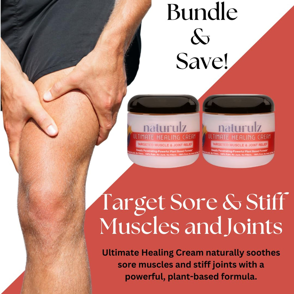 Naturulz Ultimate Healing Cream 4oz Bundle & Save – Plant-Based Topical for Daily Relief of Soreness, Stiffness & Discomfort in Back, Shoulder, Knee, Neck & Foot, Lightweight, Clean Ingredients - TrustMedUSA
