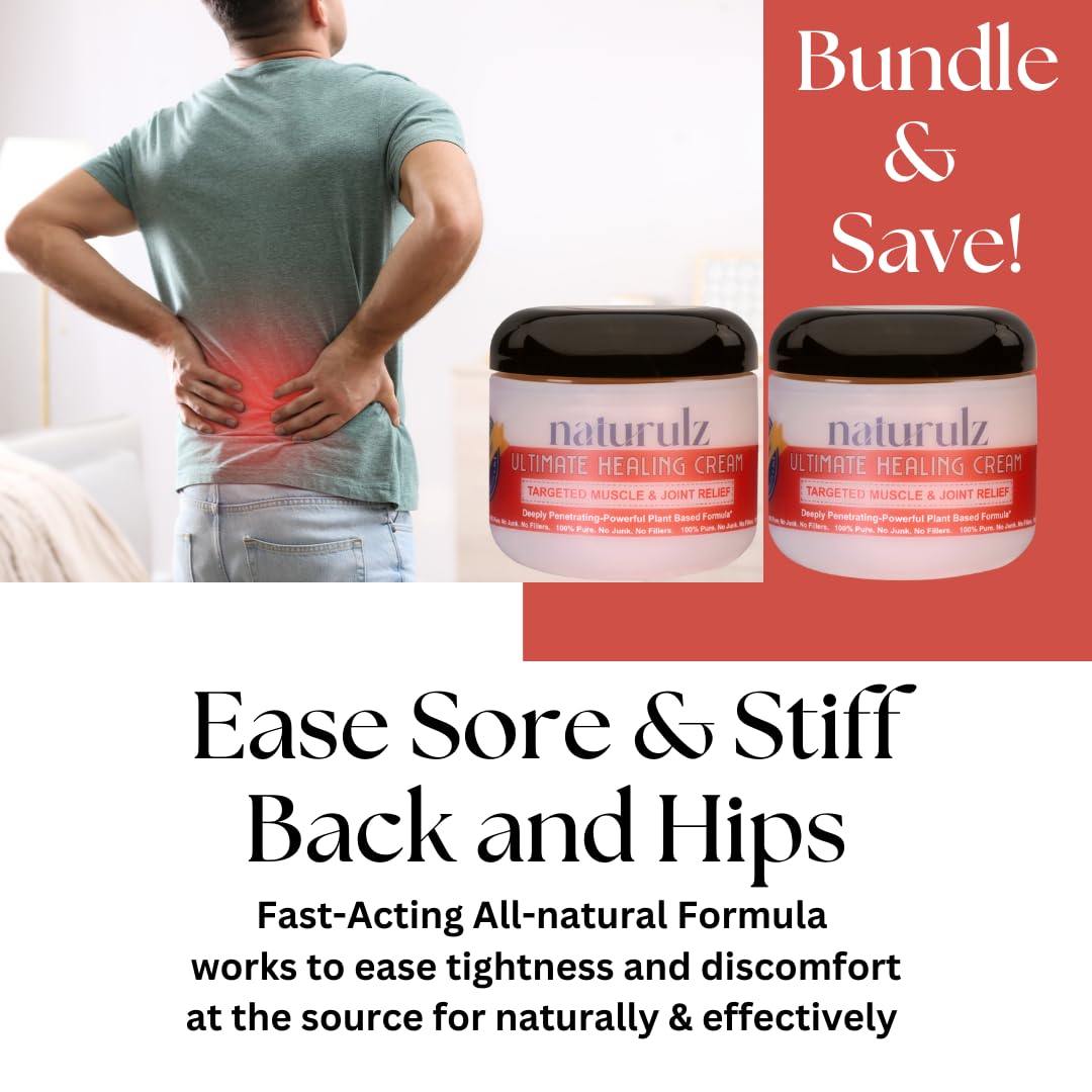 Naturulz Ultimate Healing Cream 4oz Bundle & Save – Plant-Based Topical for Daily Relief of Soreness, Stiffness & Discomfort in Back, Shoulder, Knee, Neck & Foot, Lightweight, Clean Ingredients - TrustMedUSA