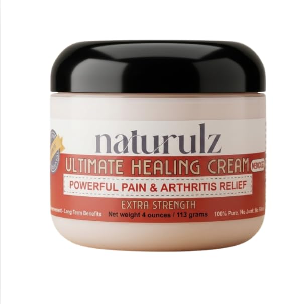 Naturulz Ultimate Healing (Medicated) Cream OTC 4 Ounce - Pain & Arthritis Topical for Sore Lower Back, Neck, Shoulders, and Muscles. All-Natural Formula with Medication Strength Capsaicin. - TrustMedUSA