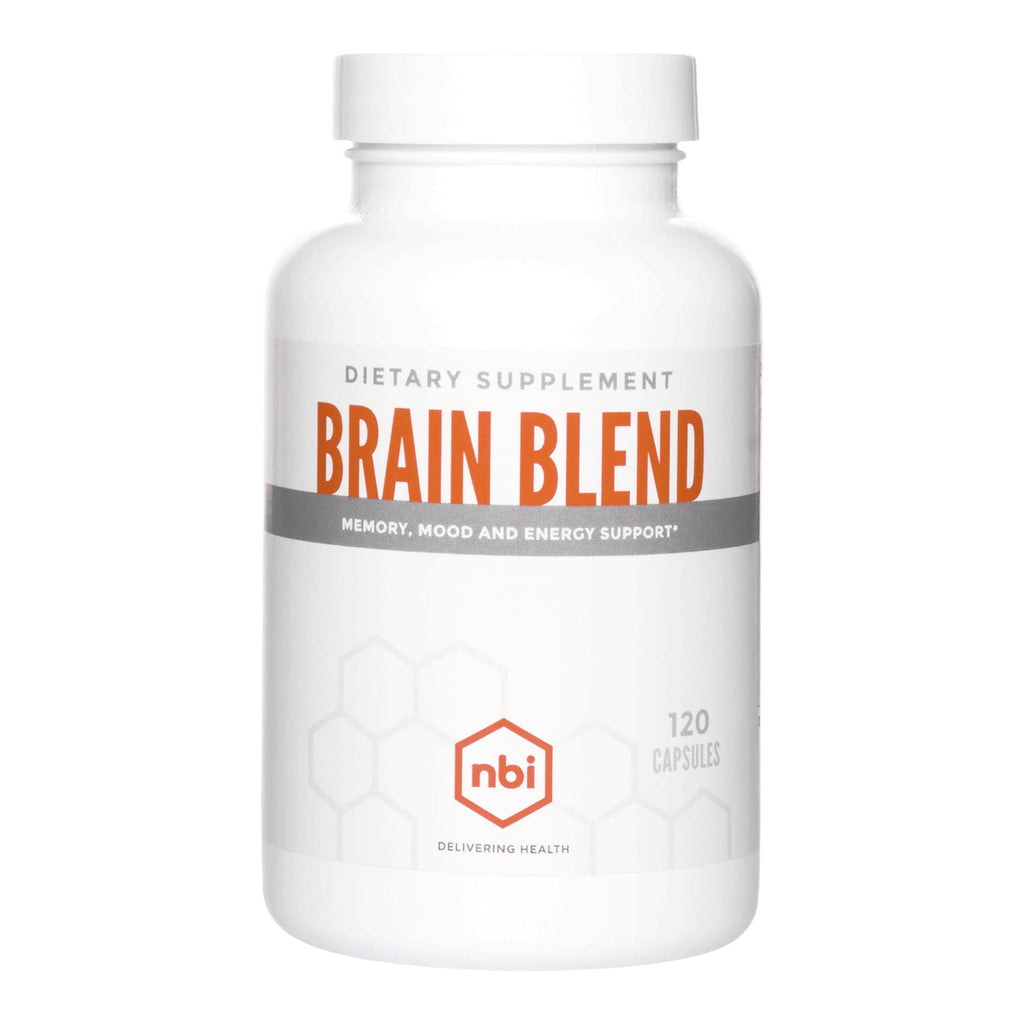 NBI Brain Blend for Memory, Focus, Concentration, Cognitive Function for Men & Women | Caffeine-Free with ALCAR, Alpha Lipoic Acid, Huperzine A, Turmeric | Nootropic | 120ct Capsules - TrustMedUSA