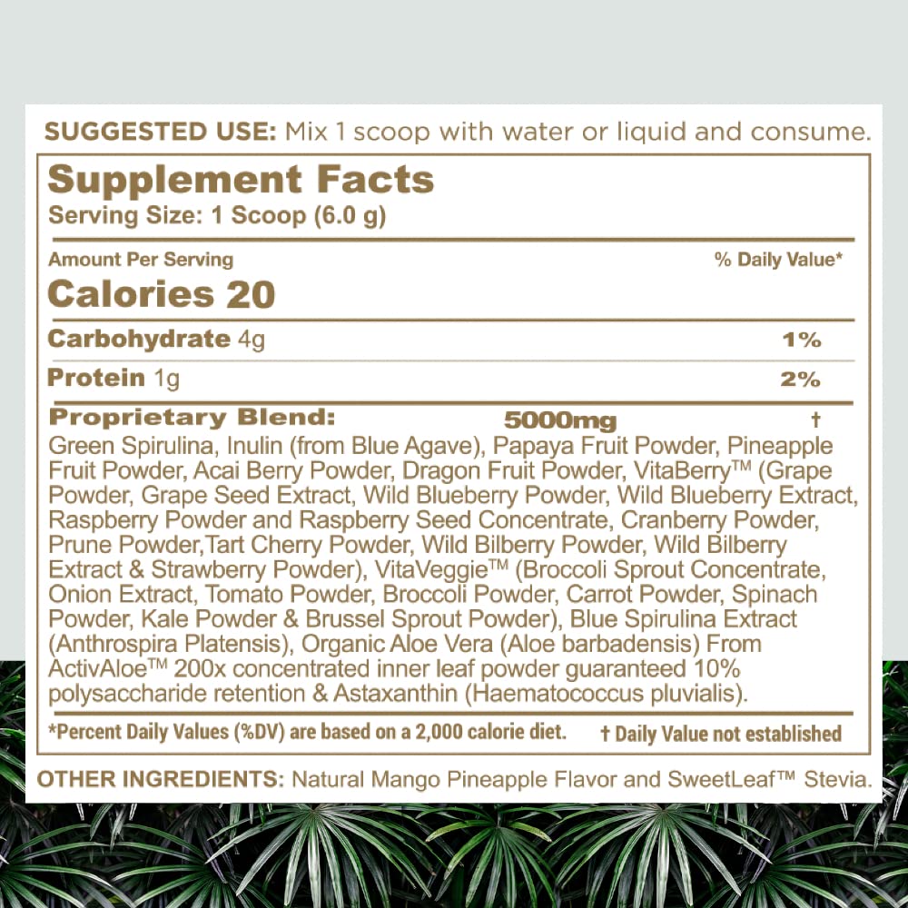 nbpure Earthy Andy Superfood Paradise, Mango Pineapple, 30 Servings - TrustMedUSA