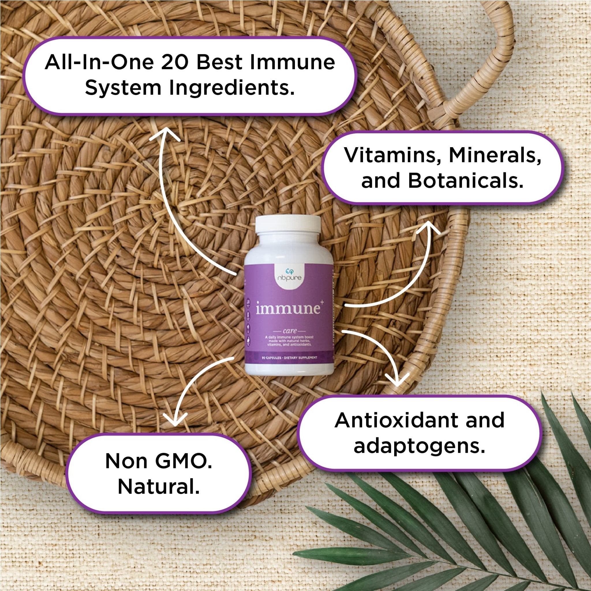 nbpure Immune+ Daily Immune System Supplement Boost, Immunity Supplement, 90 Count - TrustMedUSA