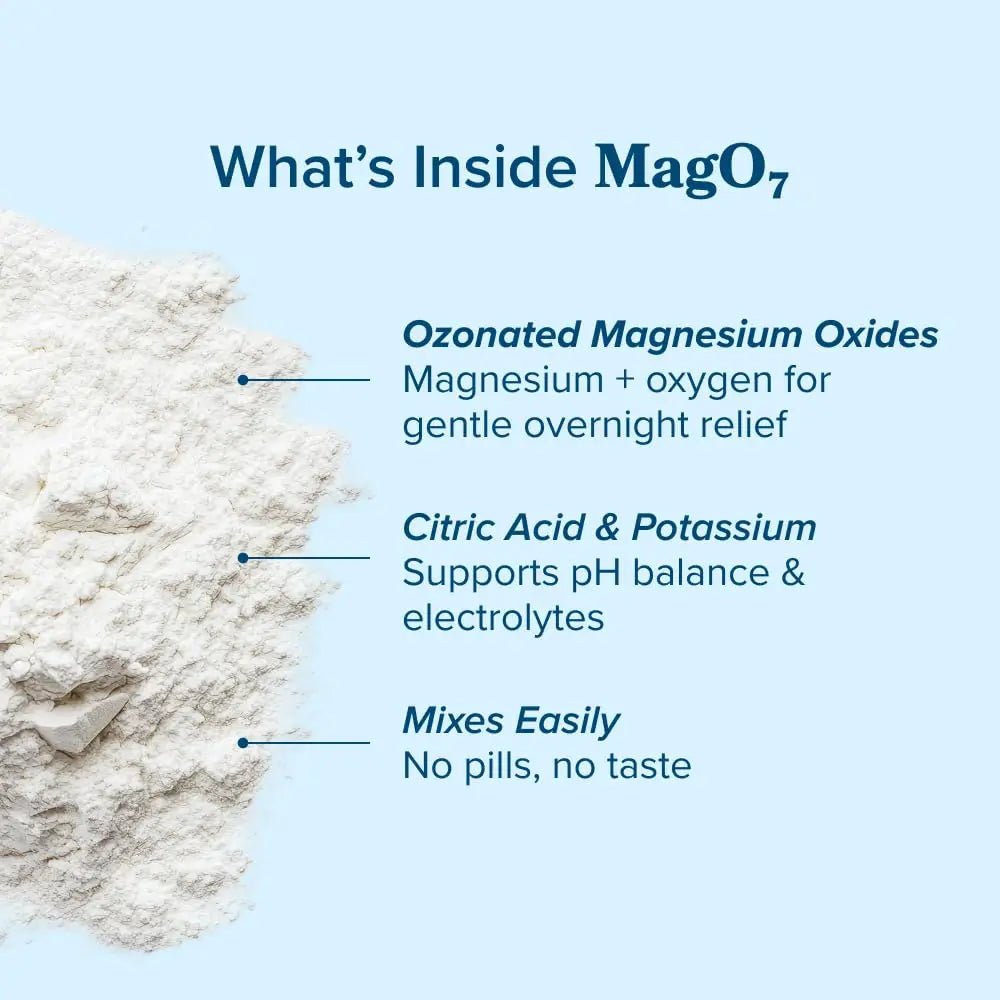 nbpure MagO7 - Natural Colon Cleanse & Detox Powder - Occasional Constipation Relief, Stool Softener, & Bloating Support for Men & Women - Ozonated Magnesium Oxide, 150 Gram - TrustMedUSA