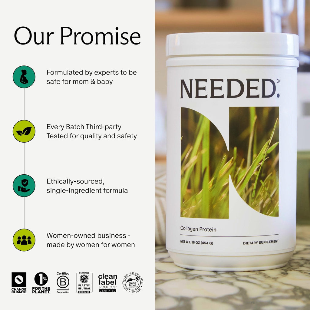 Needed. Hydrolyzed Collagen Protein Powder | Expert-Backed & Clean Sourced | Supports Skin, Hair, Joints | Grass-fed, Pasture-Raised, Hormone-Free | 1lb - Maple Wellness Supplements
