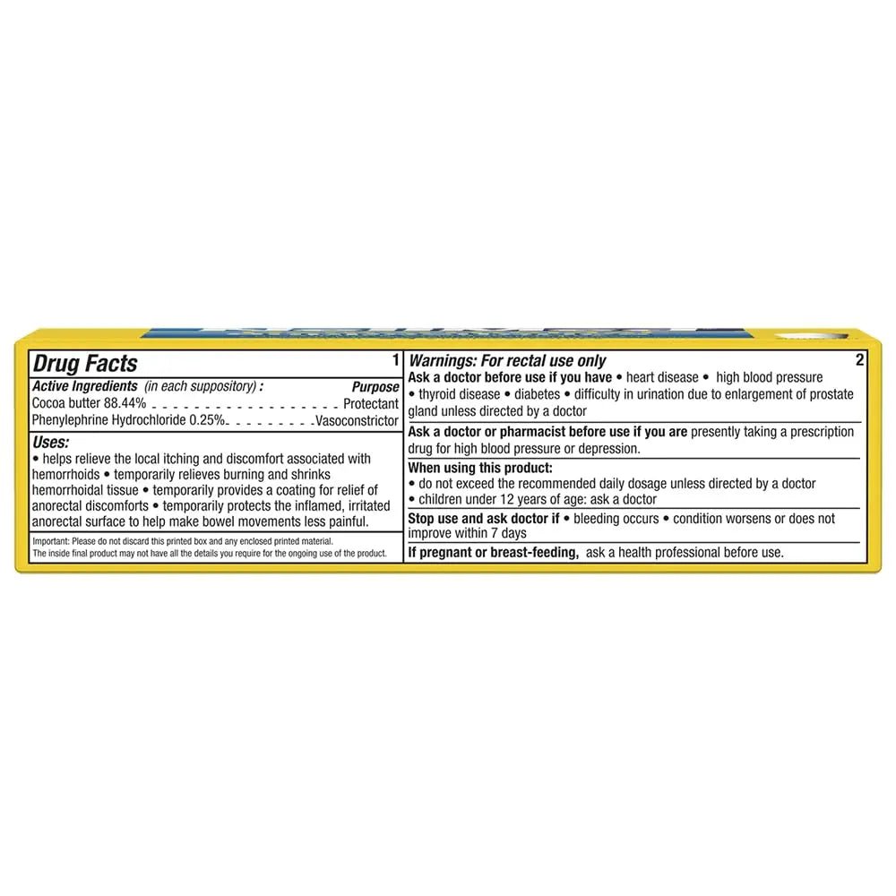 NeilMed Hemorrhoidal Suppositories, Shrinks Swollen Tissue, Relief from Burning, Itching and Discomfort of Hemorrhoids, 24 Count - TrustMedUSA