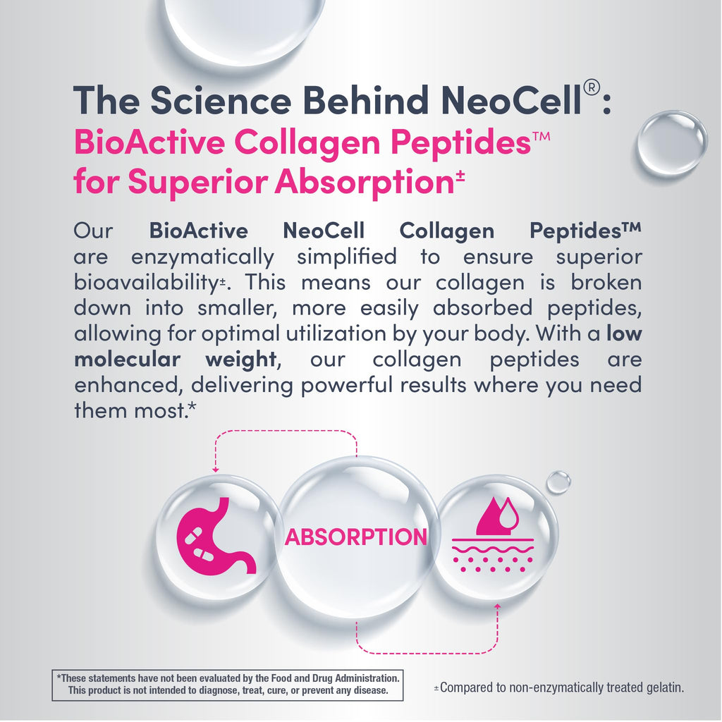 NeoCell Collagen Peptides Pills | 360 Caplets | with Vitamin C | Supplement for Women and Men - Maple Wellness Supplements