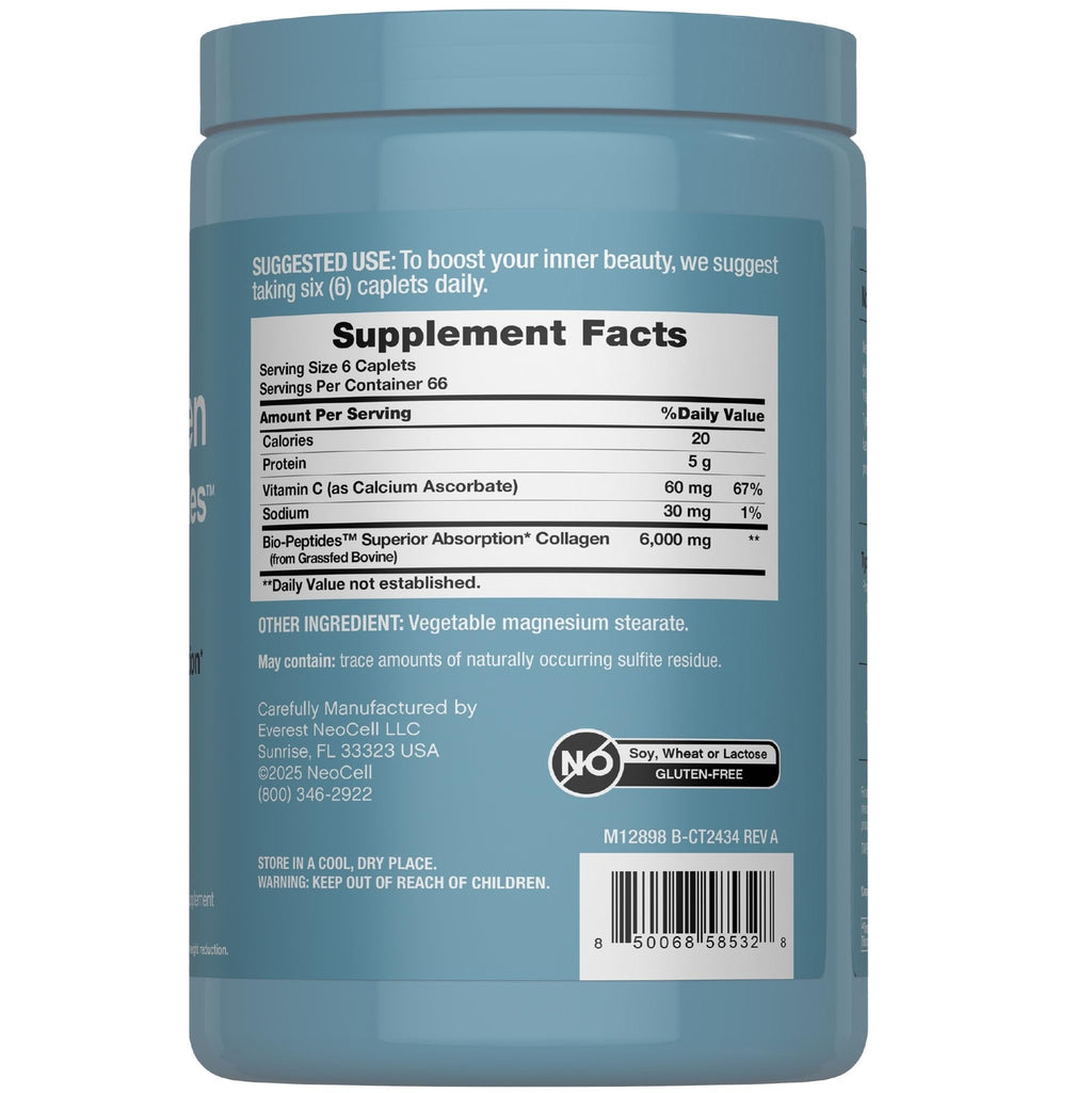 NeoCell Collagen Peptides Pills | 400 Caplets | Grass Fed | with Vitamin C | Superior Absorption Formula | for Women and Men - Maple Wellness Supplements