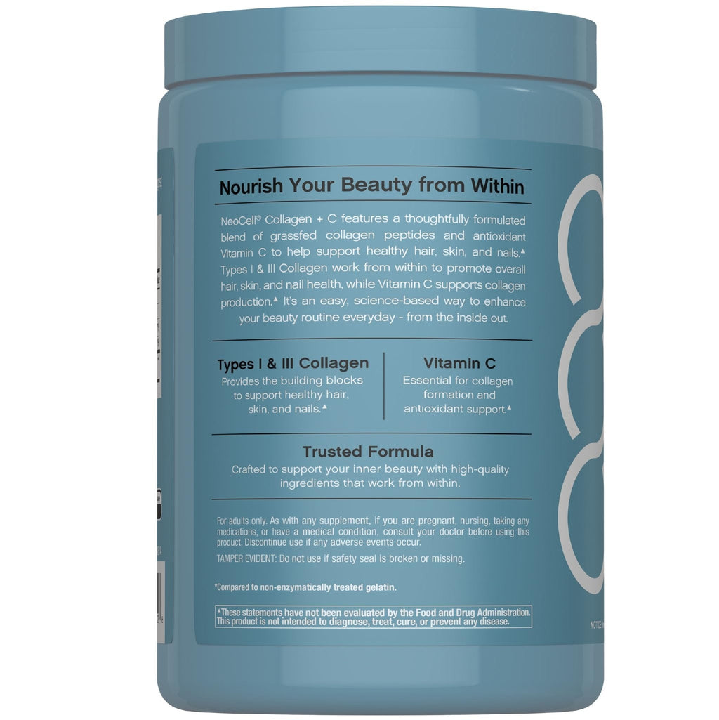 NeoCell Collagen Peptides Pills | 400 Caplets | Grass Fed | with Vitamin C | Superior Absorption Formula | for Women and Men - Maple Wellness Supplements