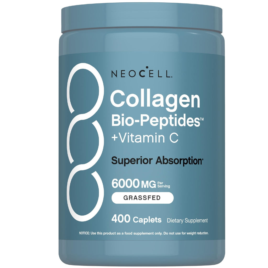 NeoCell Collagen Peptides Pills | 400 Caplets | Grass Fed | with Vitamin C | Superior Absorption Formula | for Women and Men - Maple Wellness Supplements