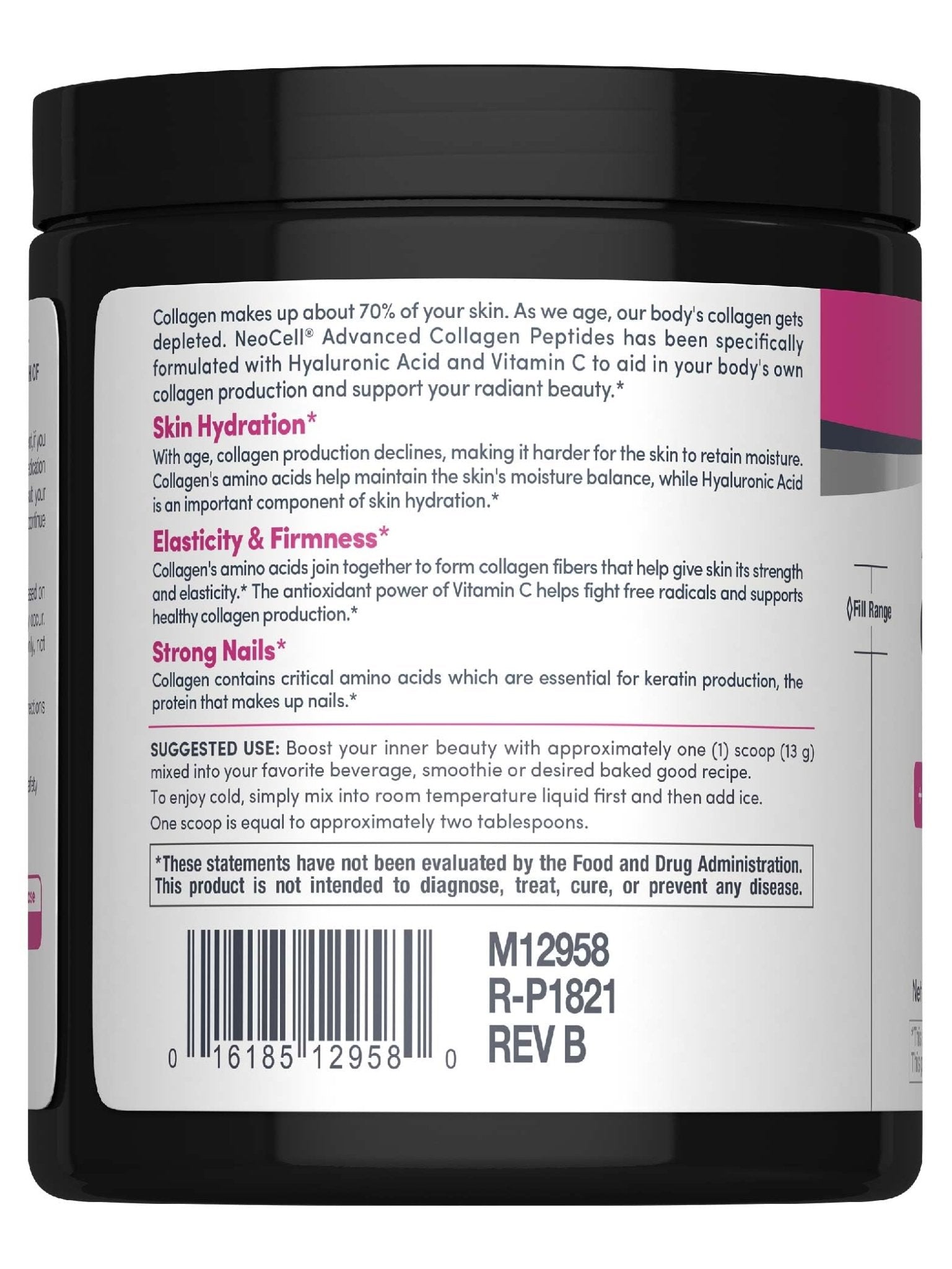 NeoCell Collagen Peptides Powder | 6.9 oz | Unflavored Supplement | with Vitamin C and Hyaluronic Acid | Advanced Formula | Hair, Skin, & Nails | for Women and Men - Maple Wellness Supplements