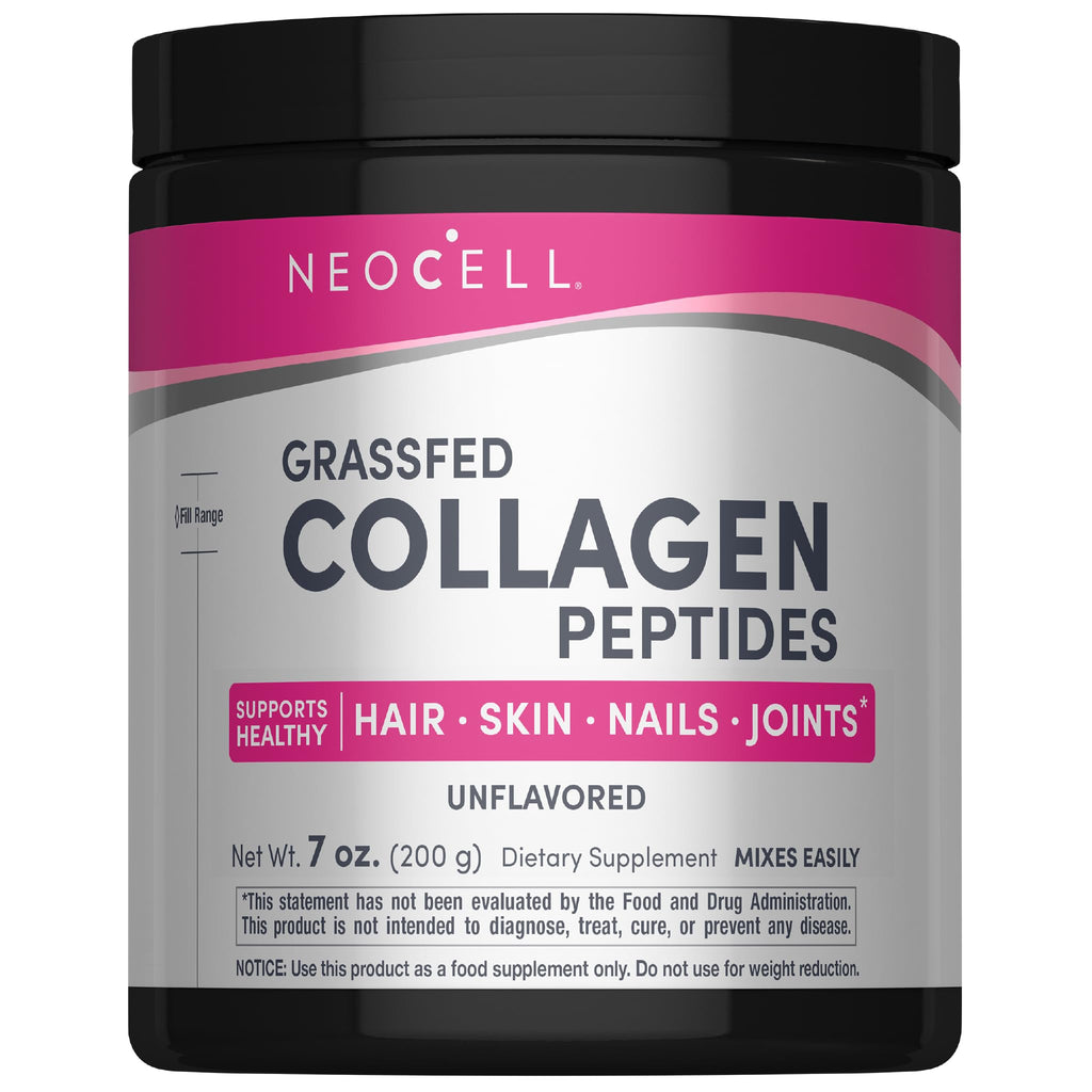 NeoCell Grassfed Collagen Peptides Powder | 7 oz | Unflavored | for Women and Men | Hair, Skin, & Nails - Maple Wellness Supplements
