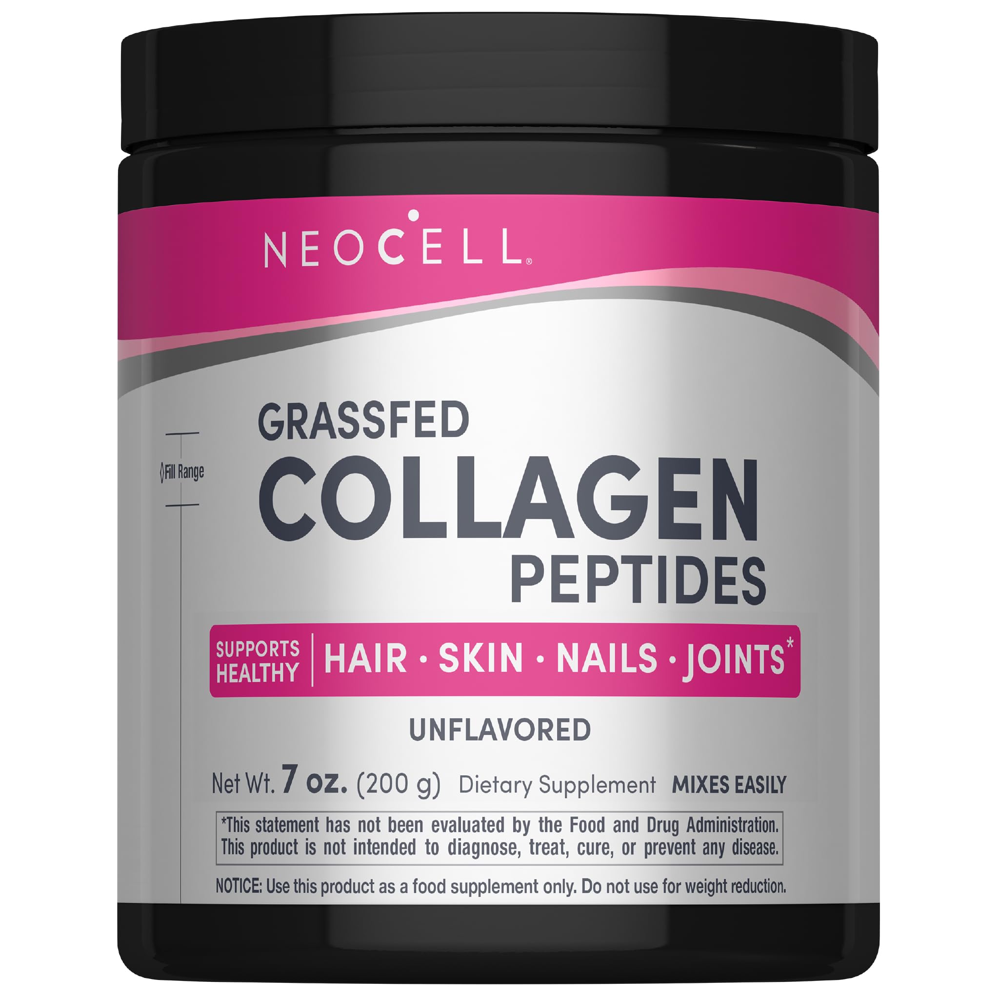 NeoCell Grassfed Collagen Peptides Powder | 7 oz | Unflavored | for Women and Men | Hair, Skin, & Nails - Maple Wellness Supplements